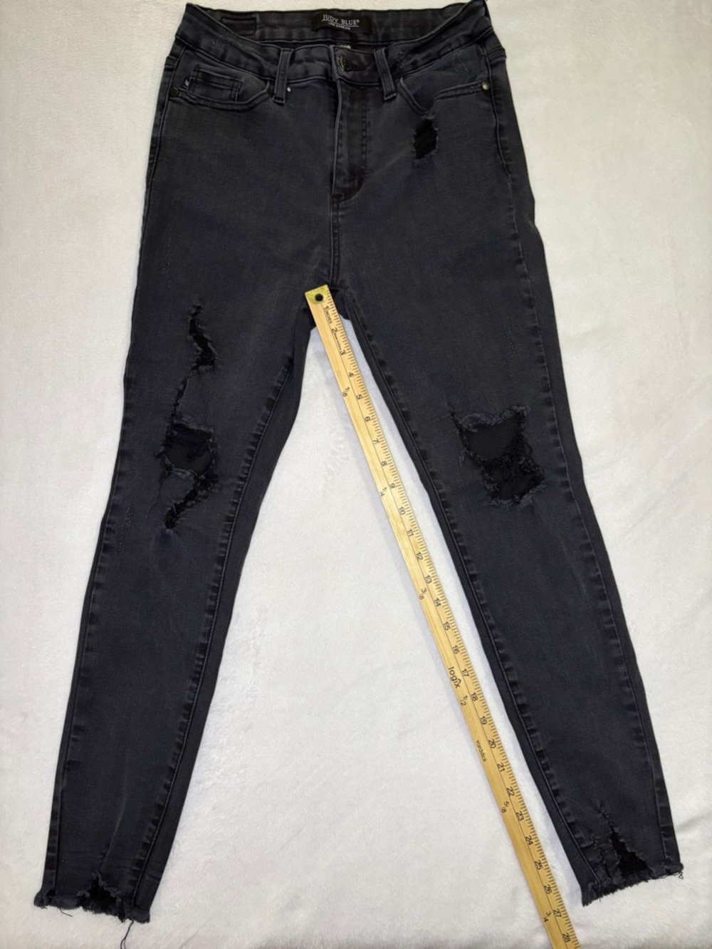 Judy Blue Black Distressed High-Rise Skinny Jeans 7/28